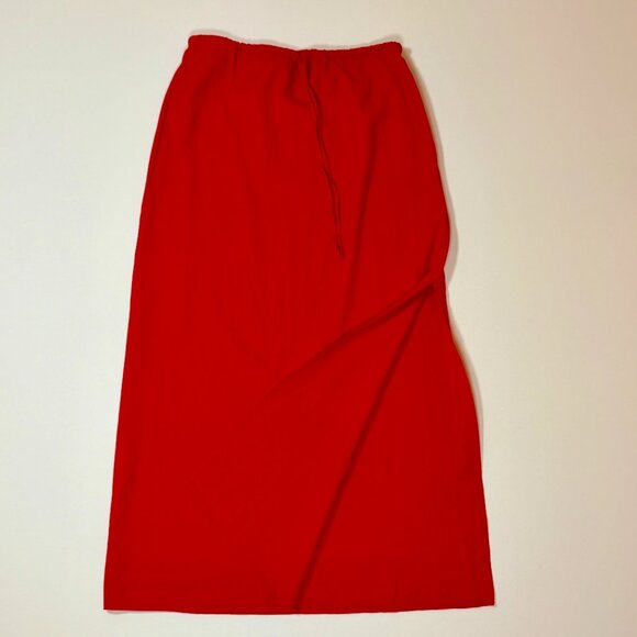 Gap Red Midi Drawstring Linen-Blend Skirt - Picture 2 of 8